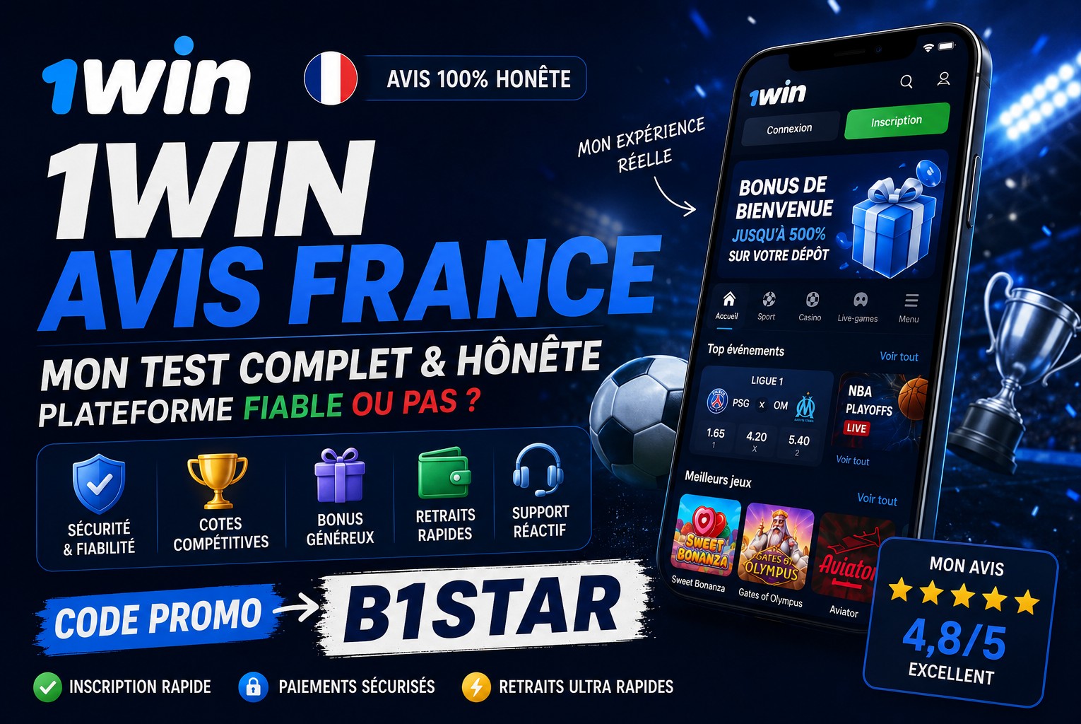 1win avis 2026 France : bonus, fiabilité & inscription